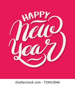 Happy New Year lettering vector illustration for New year and Christmas card or promotion advertising.