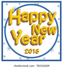 Happy New Year lettering. Vector illustration EPS10.