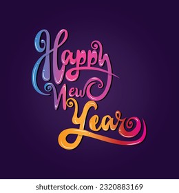 Happy new year letters , vector art banner and illustration. Greeting card to happy  new year text.