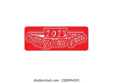 Happy new year logo, banner and t shirt design template