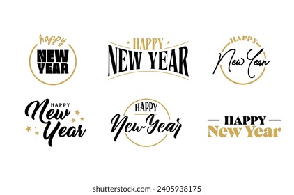 Happy new year logo bundle.
