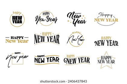 Happy new year logo bundle.