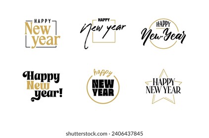 Happy new year logo bundle.