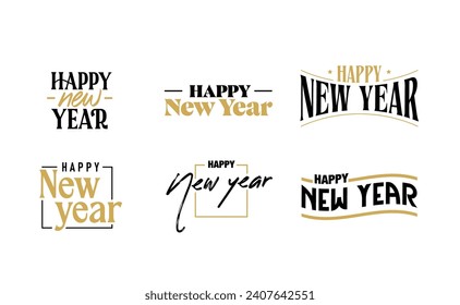 Happy new year logo bundle.