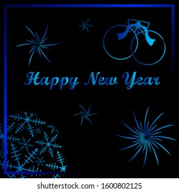 The happy new year logo dark background design wallpaper