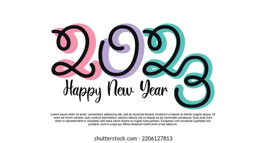 Happy new year logo design unique creative concept Premium Vector part 5