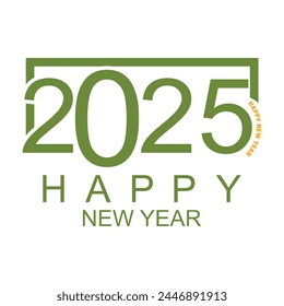 Happy new year logo design simple concept Premium Vector