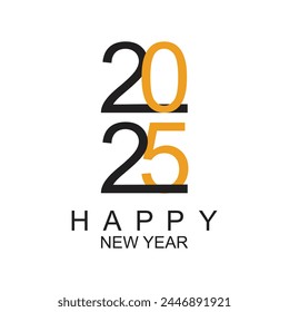 Happy new year logo design simple concept Premium Vector