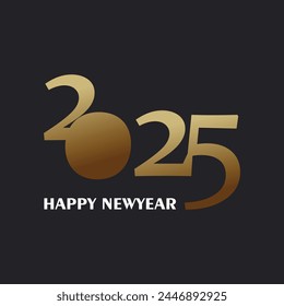 Happy new year logo design simple concept Premium Vector