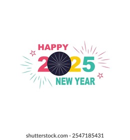 Happy new year logo design and vector template 