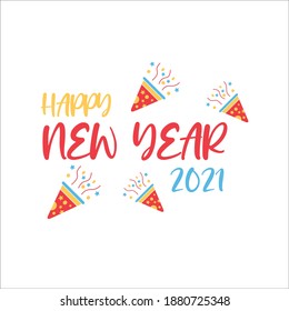 Happy New Year Logo Icon Vector Template Illustration