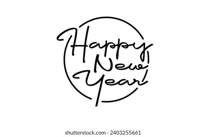 Happy new year logo. Modern streetwear style. Aesthetic lettering design. 