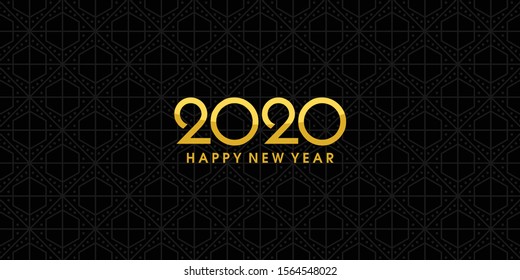 Happy New Year logo text design. Cover of business diary for 2020 with elegant pattern background. Brochure design template, card, banner. Vector illustration vol 5.