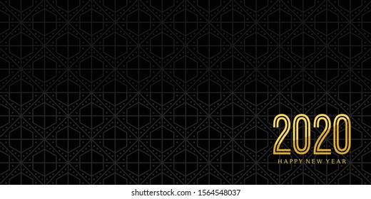 Happy New Year logo text design. Cover of business diary for 2020 with elegant pattern background. Brochure design template, card, banner. Vector illustration vol 6.