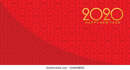 Happy New Year logo text design. Cover of business diary for 2020 with elegant pattern background. Brochure design template, card, banner. Vector illustration vol 9.