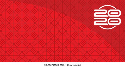 Happy New Year logo text design. Cover of business diary for 2020 with geometric pattern on red background. Brochure design template, card, banner. Vector illustration vol 21. - Powered by Shutterstock - Get 15% off with code: PIKWIZARD15