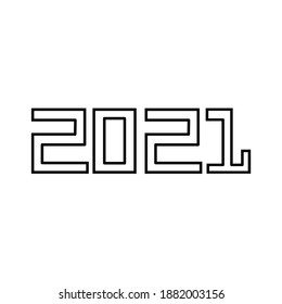 Happy New Year logo text design. 2021 number design template