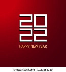 Diseño de texto del logo de Año Nuevo Feliz. plantilla de diseño de números 2022.