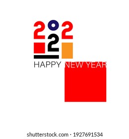Happy New Year logo text design. 2022 number design template. For greeting cards, banners, social media. Vector illustration