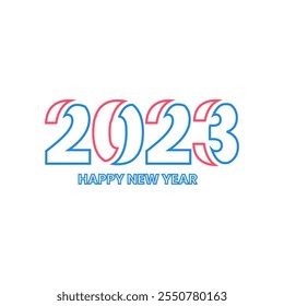 Diseño de Plantilla de texto de logotipo de Feliz Año Nuevo 