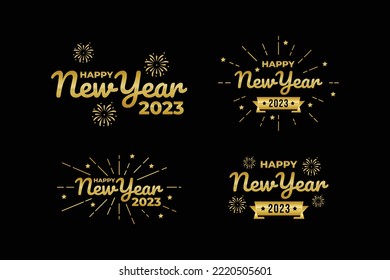 Happy new year logo vector illustration