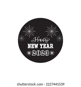 Happy New Year Logo Vector Illustration