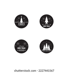 Happy New Year Logo Vector Illustration