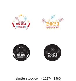 Schöne Silvester-Logo-Vektorgrafik