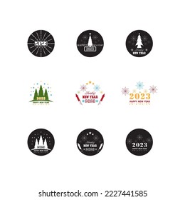 Schöne Silvester-Logo-Vektorgrafik