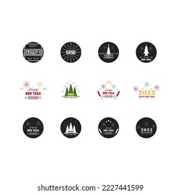Happy New Year Logo Vector Illustration