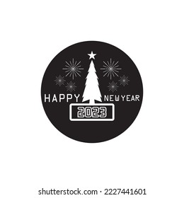 Happy New Year Logo Vector Illustration
