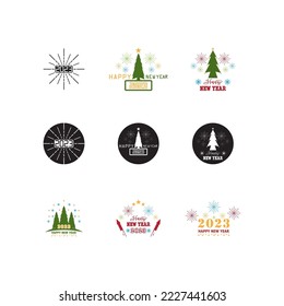 Schöne Silvester-Logo-Vektorgrafik