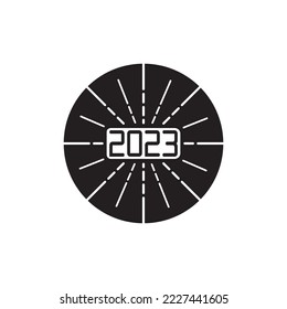Happy New Year Logo Vector Illustration