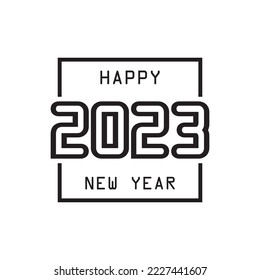 Ilustración del vector del logotipo de Año Nuevo Feliz