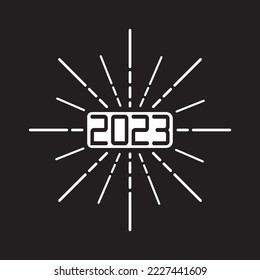 Happy New Year Logo Vector Illustration