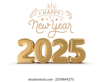 Happy New year logo vektor white background 