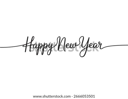 happy new year long stylish text handwritten 