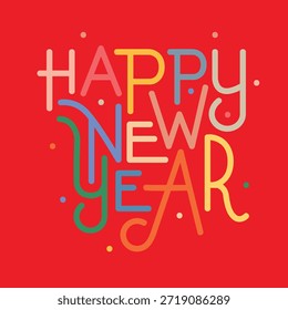 Happy New Year Luxury Typography Vector With Golden Accents