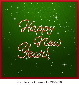 Happy New Year made of candy, vector illustration