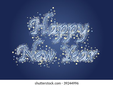 Happy New Year made of stars