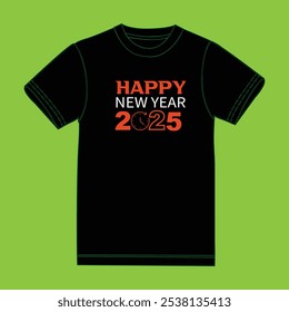 Happy new year  men's t -shirt design illustration  .