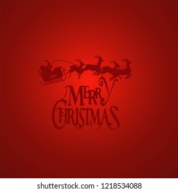Happy new year and Merry Christmas greeting card, Merry Christmas lettering in red background vector illustration 