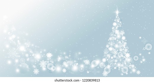 happy new year merry christmas winter holidays celebration concept fir tree horizontal greeting card template flat vector illustration