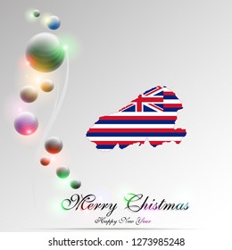 Happy New Year and Merry Christmas Kahoolawe. Kahoolawe map in Kahoolawe flag colors. Vector illustration.



