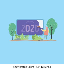 happy new year and merry christmas illustration