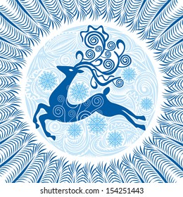 Happy new year merry christmas card vector illustration