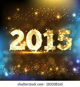Happy New Year and Merry Christmas 2015 greeting card. Vector EPS 10
