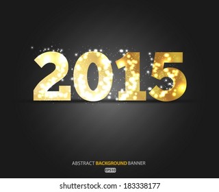 Happy New Year and Merry Christmas 2015 greeting card. Vector EPS 10