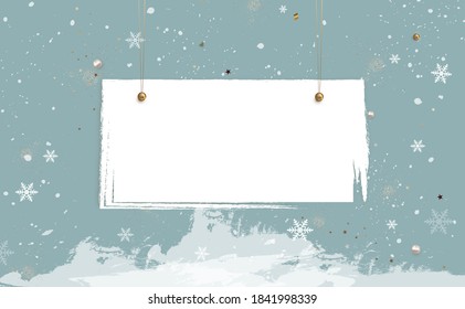 Happy New Year and Merry Christmas cadet blue background. 2021 Year.Vintage vector template for invitation, promotional sales, holidays greeting card.