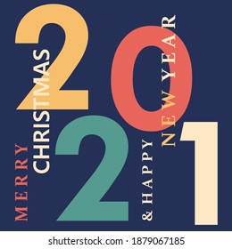 Happy New Year - Merry Christmas - Winter Holidays - Greeting Card
